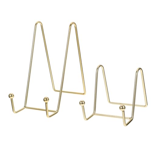 FUNOMOCYA 2pcs Desktop Photo Display Racks Elegant Metal Photo Holders for Home Office Use Smooth Polished Surface Easy Installation for Showcasing Memories