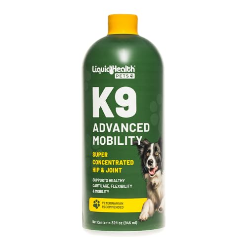 Best Glucosamine for Dogs: Liquid, Chewables, & More 6 LIQUIDHEALTH Pets K9 Advanced Mobility Liquid Glucosamine Level 5000 for Large Dogs with Chondroitin, MSM, Boswellia Serrata - Dog Hip & Joint Health Vitamins, Pet Joint Oil Juice - USA Made (32 oz)