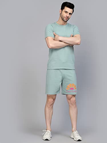 Image of Rigo Cotton Blend Waffle Knit Self Textured Co-Ord Set For Men's|Night Suit Set|Lounge-Wear Pajama Set|Night Wear, Beach Wear, Vacation Wear