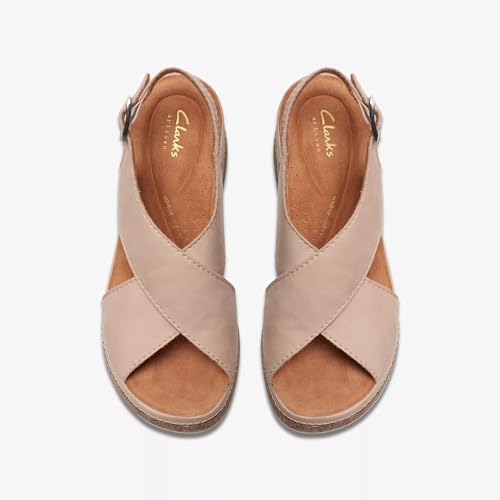 Clarks Clarks Women's Kassanda Step Wedge Sandal Sand Nubuck 9 Medium