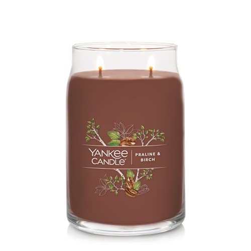Yankee Candle Praline & Birch Scented, Signature 20Oz Large Jar 2-Wick Candle, Over 60 Hours Of Burn Time #TOP3
