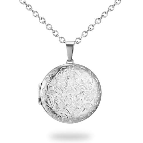 PHOCKSIN Locket Necklace for Women Black/Gold/Silver Locket Necklace for Girls Oval/Round/Heart Photo Necklace With Picture Inside Birthday Gifts for Women