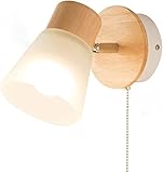  Applique murale d\'intérieur, applique murale moderne avec abat-jour en verre, lampe de lecture de chevet avec interrupteur à tirette, luminaire mural, applique murale E27 for chambre ou couloir d\'allé