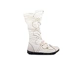  TMA 2018 Modische Damen Winter Stiefel gefüttert weiß Leder alle Größen 36-42 EUR 40