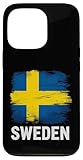 Schwedische Flagge im Distressed-Design