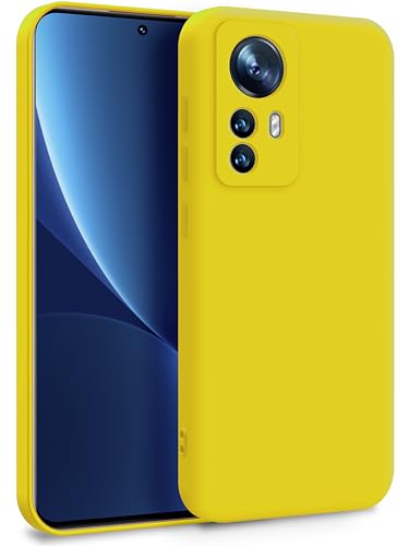 MyGadget Funda para Xiaomi 12 | 12x en Silicona TPU   Carcasa de Doble Capa   Case Resistente Antigolpes y Anti choques   Ultra Protectora Amarillo