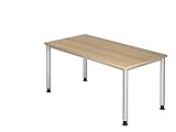 Bürotisch ist höhenverstellbar von 68-76 cm, Tischplatte 160 x 80 cm in 7 Farbvarianten