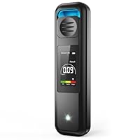 Uffylle Alkoholtester, 2025 Berührungsloses Alkoholmessgerät ohne Mundkontakt, Polizeigenauer Alkoholmessgerät & Mini Alkomat mit Hygienischem Design für Auto und Zuhause, Schwarz