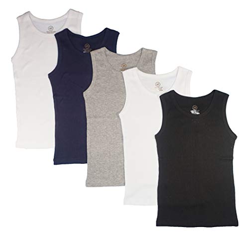 Studio 3 Little/Big Boys 5 Pack Rib Knit Tank Tops (6-8)