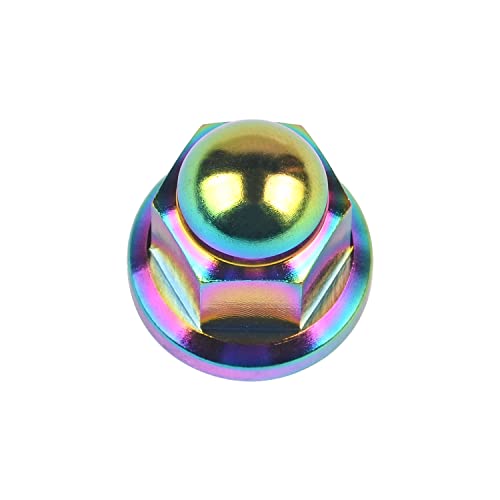 Image of Titanium M6 M8 M10 Dome Head Acorn Nuts for Bicycle Motorcycle Exhaust Pipe Car Pack of 6 (M8, Ranibow)