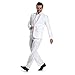 U LOOK UGLY TODAY Men's Party Suit Solid Color Prom Suit for Themed Party Events Clubbing Jacket with Tie Pants White M