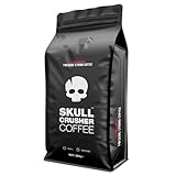 Skull Crusher Coffee - World's Strongest High Caffeine Coffee - Premium Full-Bodied, Dark Roast, Rainforest Alliance Certified Coffee - 500g (500g, Ground)