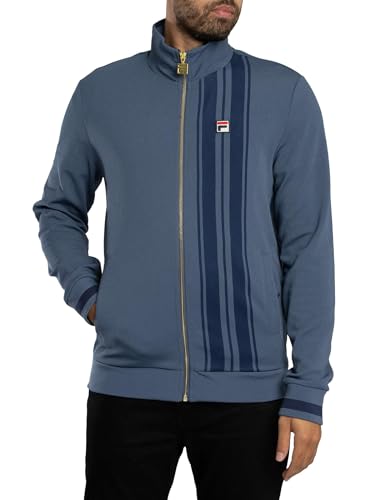 FILA Men's Dante Printed Stripe Track Jacket, Indigo Navy, XXL