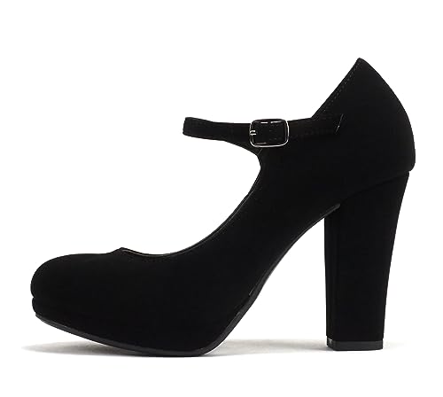 Soda “Ayden” ~ Women Mary Jane Ankle Strap Cushion High Heel Pump Shoe
