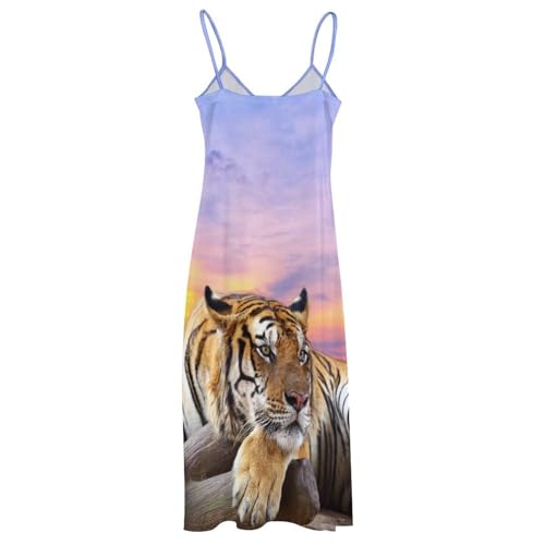 Robe longue femme été sans manches Pensif pour la plage