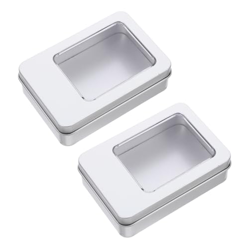Toyvian 2pcs Magnetic Absorption Fridge Organiser Boxes with Clear Lids - Rectangular Kitchen Storage Bins for Candy, Spices, and Tea Bags