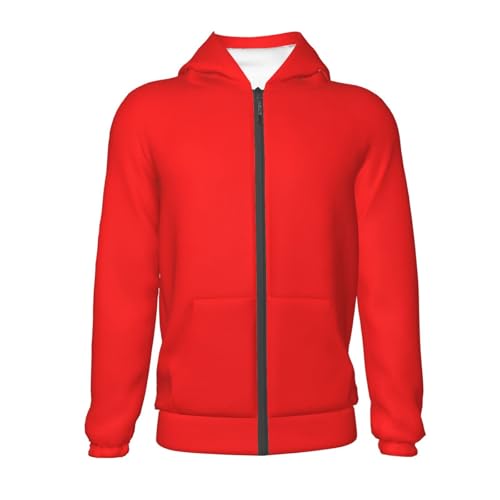 Red Kid Hoodies Boys Zip Up Sweatshirts Girls Pullover with Pocket2