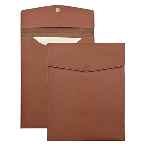 Sac à documents en cuir A4 étanche, lot de 2 livrets de protection marron