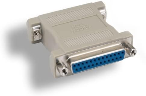 KENTEK DB25 hembra a hembra FF Moldeado Null Modem Adaptador Cambiador Acoplador RS-232 Tipo cruzado Transferencia de datos DTE DCE