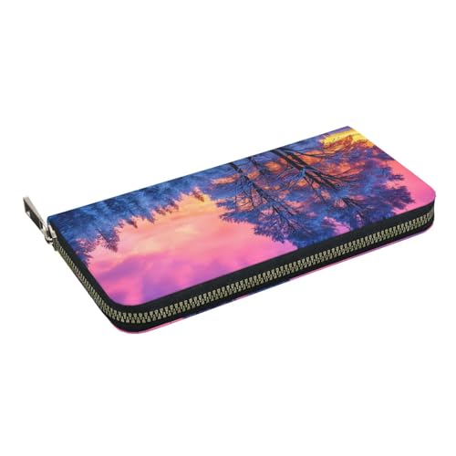 Winter Printed Zip Around Long Wallet For Women Men Pu Leather Clutch Purse,Card Holder, Coin Pocket Stylish Travel Leather Billfold For Daily Use & Gifting2