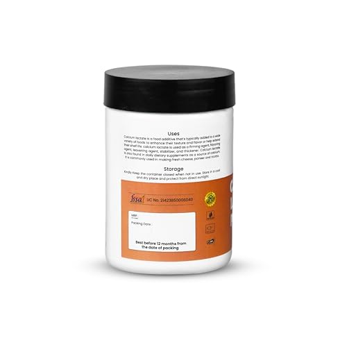 Image of Calcium Lactate Powder,150 Gms I Used as food preservative and Improvers / Food Thickener, Perfect for Spherification, Cheese Making, and Baking Applications I Perfect for Home Chefs, Commercial Kitchens, Food Technologists, and Educational Use | Ideal for Texturizing, Gelling and Stabilizing Foods