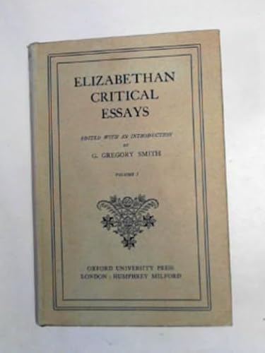 Elizabethan critical essays, volume 1 B001AFW1ZQ Book Cover