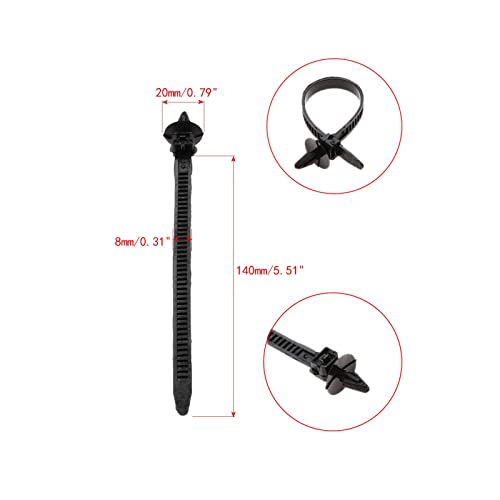 Mtsooning Nylon Cable Tie, 30PCS 5.51inch Black Cable Zip Ties, Self-Locking Plastic Tie Wrap for Organizing Home Office Data Centers Garage Workshop