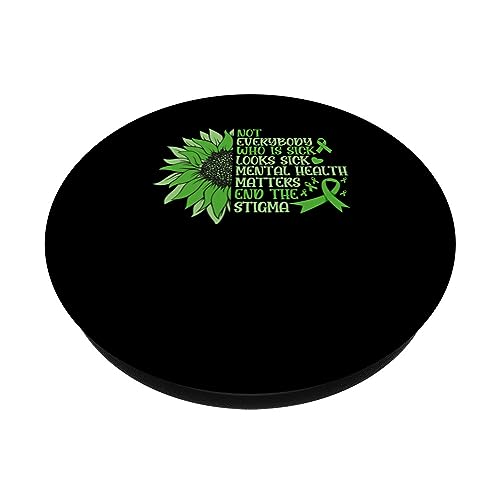 Mental Health Awareness Not Everybody Who Is Sick Looks Sick PopSockets Swappable PopGrip, Black - Image 2