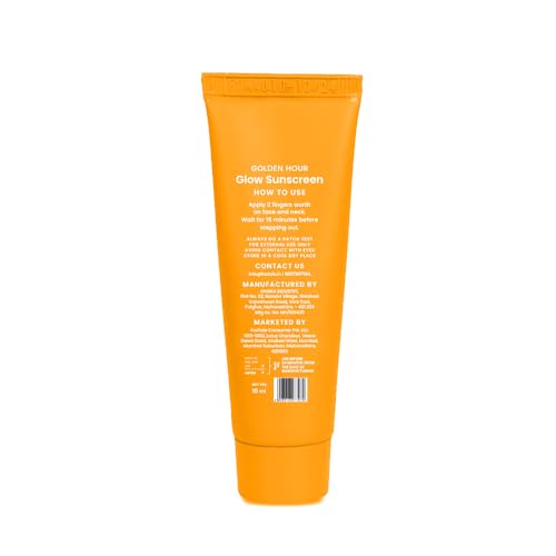 Foxtale SPF 50 Vitamin C Glow Sunscreen with PA++++ & Niacinamide | Lightweight | Fast Absorbing | UVA and UVB Filters | Prevents Tanning | No White Cast | Non-Greasy | For Men & Women | All Skin Types | 10 Ml
