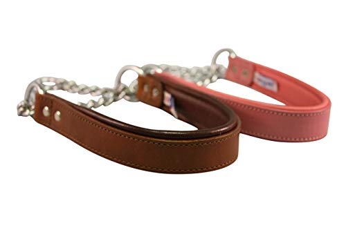 Angel Rio, Genuine Leather, Brown Martingale Padded Dog Collar, 24" X 1.25" (30.5" Fully Extended), 100% Argentinean Cowhide & Stainless Steel. Humane & Trainer Recommended Alternative To Prong & Choke Collars. See Martingale Size Chart For A Perfect Fit #TOP7
