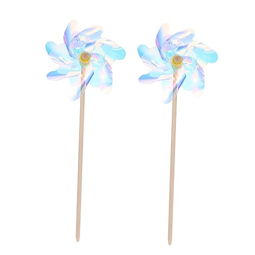 BESPORTBLE 2Pcs Pinwheels Wooden Windmill Decor for Home School Garden and Party Vibrant Design for Boys for Spring Decoration