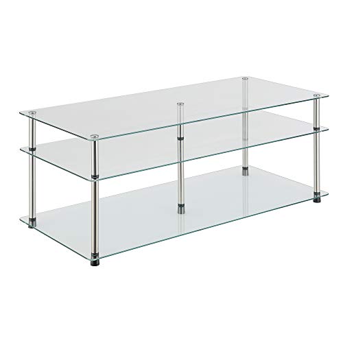 Convenience Concepts Designs2Go Classic Glass 3 Tier Coffee Table, Glass #TOP4