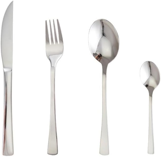 Silverware Flatware Cutlery Set, 4/16/24/32/40/48 Pcs Restaurant Stainless Steel Cutlery Steak Knife and Fork Home Hotel Tableware Supplies Stainless Steel Cutlery Knife