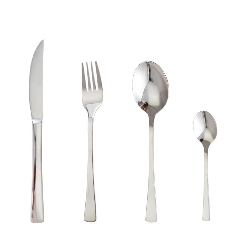 Juego de Cubiertos de Plata, 4/16/24/32/40/48 Piezas, Cubiertos de Acero Inoxidable para Restaurante, Cuchillo y Tenedor para Carne, vajilla para el hogar, Hotel, cubier