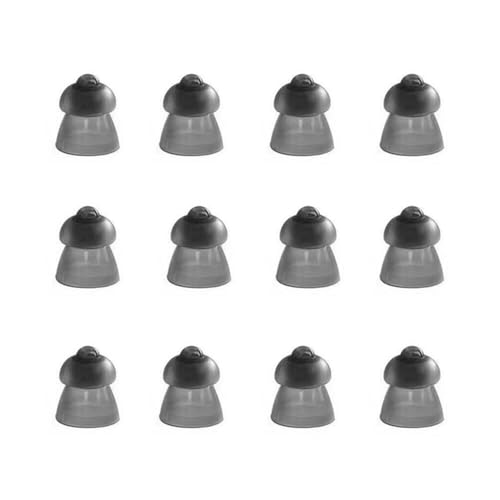 SYEYCW 12 Stück Hörgeräte Ohrstöpsel, 9mm Silikon Dome, Doppellagiges Ersatz Gehörhilfe Ohrstöpsel, Austauschbar und Waschbar, Hörgerätezubehör für Senioren