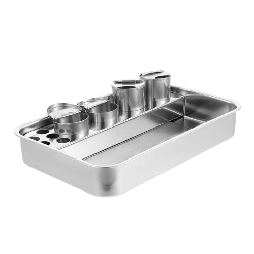 OFFIGAM Bandeja y Multiuso de Acero Inoxidable para Uso Médico Rectangular Gran Capacidad, Resistente y Instituciones Médicas Adecuado para Cuidado