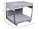 greemotion PET Hundebett mit Dach aus Aluminium und 100% Polyester, 63 x 65 x 65 cm Hundeliege grau