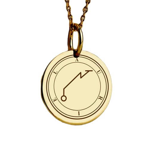 Collier Archange Uriel en argent plaqué or 24 mm avec chaîne de 45 cm