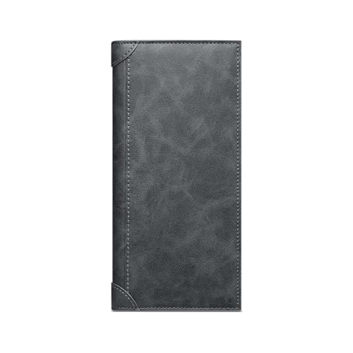 Portefeuille Long Multi-Cartes gris de grande capacité pour rangement passeport et billets