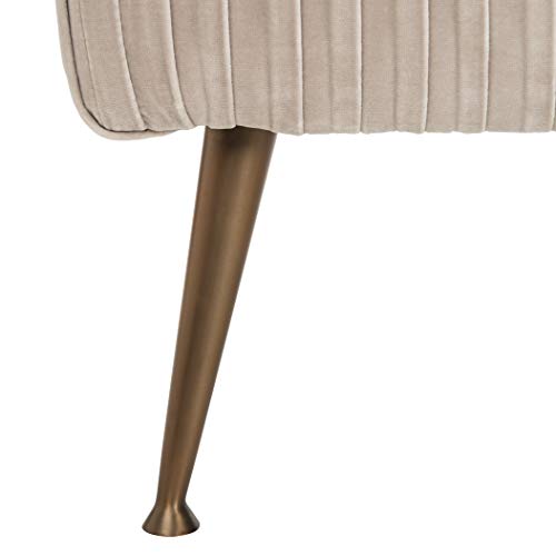 Safavieh Couture Home Salome 60-Inch Glam Giotto Almond Velvet And Antique Brass Bench #TOP6