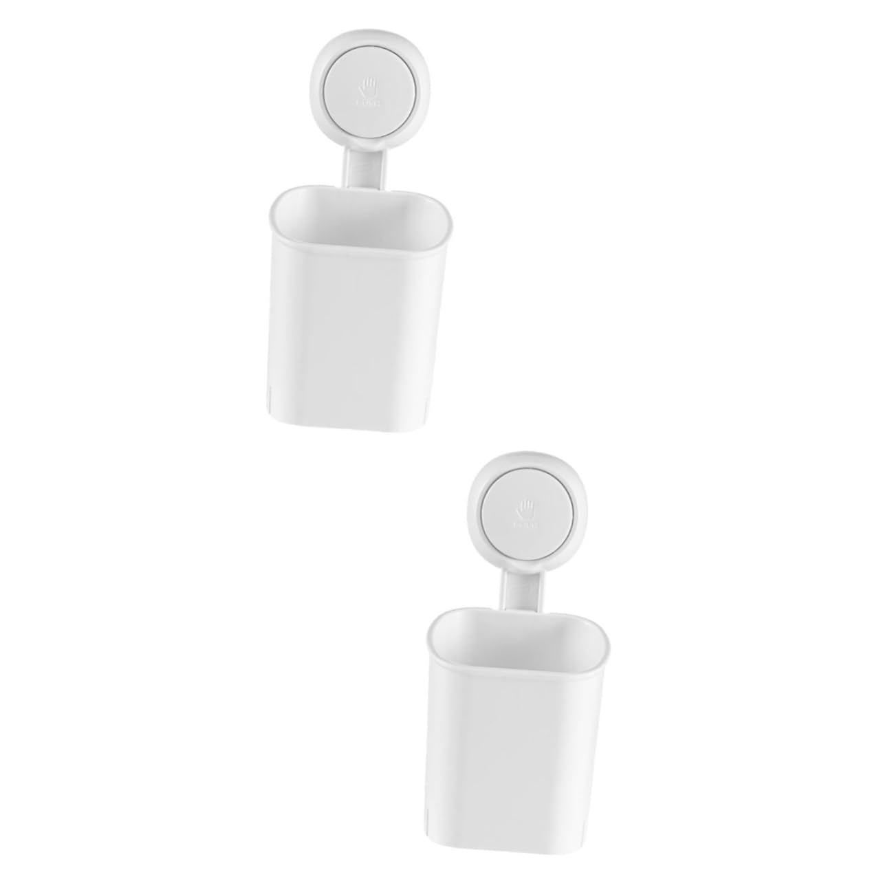 2 Pezzi Portaspazzolino da con Ventosa Design Organizer per Spazzolini Dentifricio e Accessori da Bagno Adatto per Spazzolini Ed Elettrici Bianco