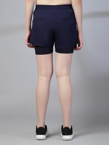 Image of CHKOKKO Gym Shorts for Women Workout Sports Running Quick Dry Fit Double Layer Inner Compression with Pockets Breathable Lightweight Wear