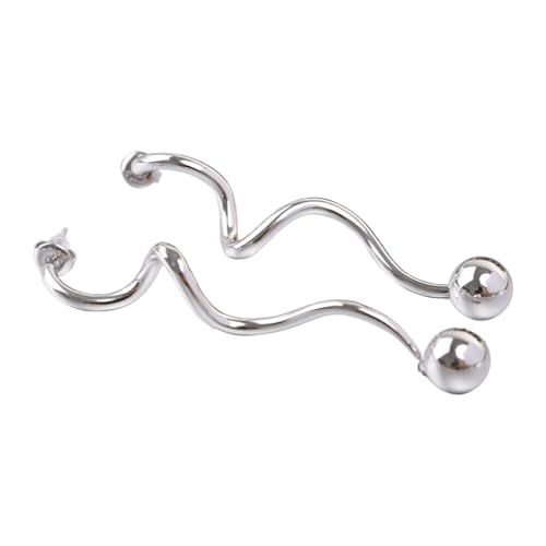 Boucles d'oreilles spirales en acier inoxydable et perles 10mm pour femme