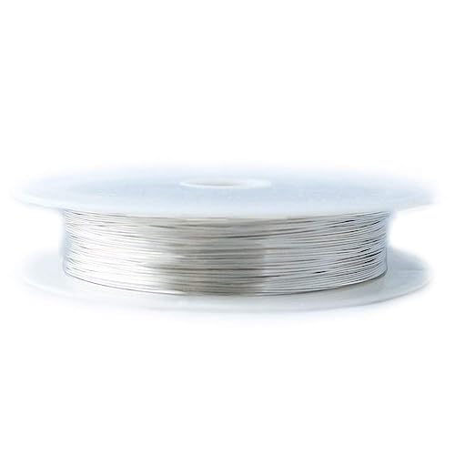 Image of 925 Sterling Silver Wire, 24 Gauge, Round, Half Hard, 50FT by CRAFT WIRE | Sterling Silver Wire for Jewelry Making, Wire Wrapping, Solid 925 Sterling Silver, 0.511mm Wire, High Quality Made in USA