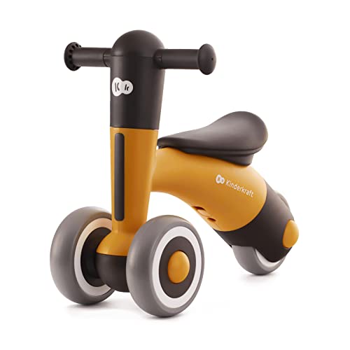 Kinderkraft MINIBI Bicicleta sin pedales partir 1 año, Bicicleta ligeras para los Niñas y Niños, sillín ajustable, pesa apenas 2,1 kg, Amarillo