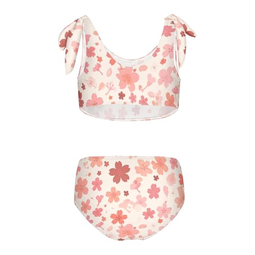 KLL Cherry Blossoms Girls' Two Pieces Bikini Set Quick-Dry Bathing Suit Swimming Suits Adjustable Shoulder Strap2