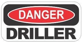 3pcs Danger driller funny hard hat/helmet stickers