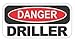 3pcs Danger driller funny hard hat/helmet stickers