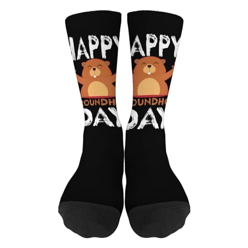 Felices Fiestass Crew Socks For Men Groundhogs Day Knee High Mens Socks Rain Boot Socks Fashion Socks