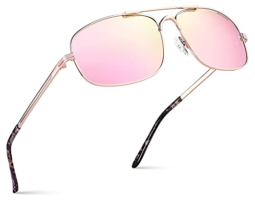 Image of Polarized Brow Bar Aviator Sunglasses for Men Pilot Military Style Metal Frame Driving Shades UV400